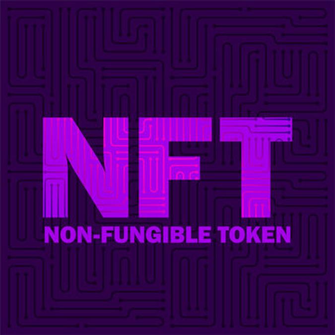 NFT non fungible token logo header banner vector illustration. Digital Art Concept. - the logo for t